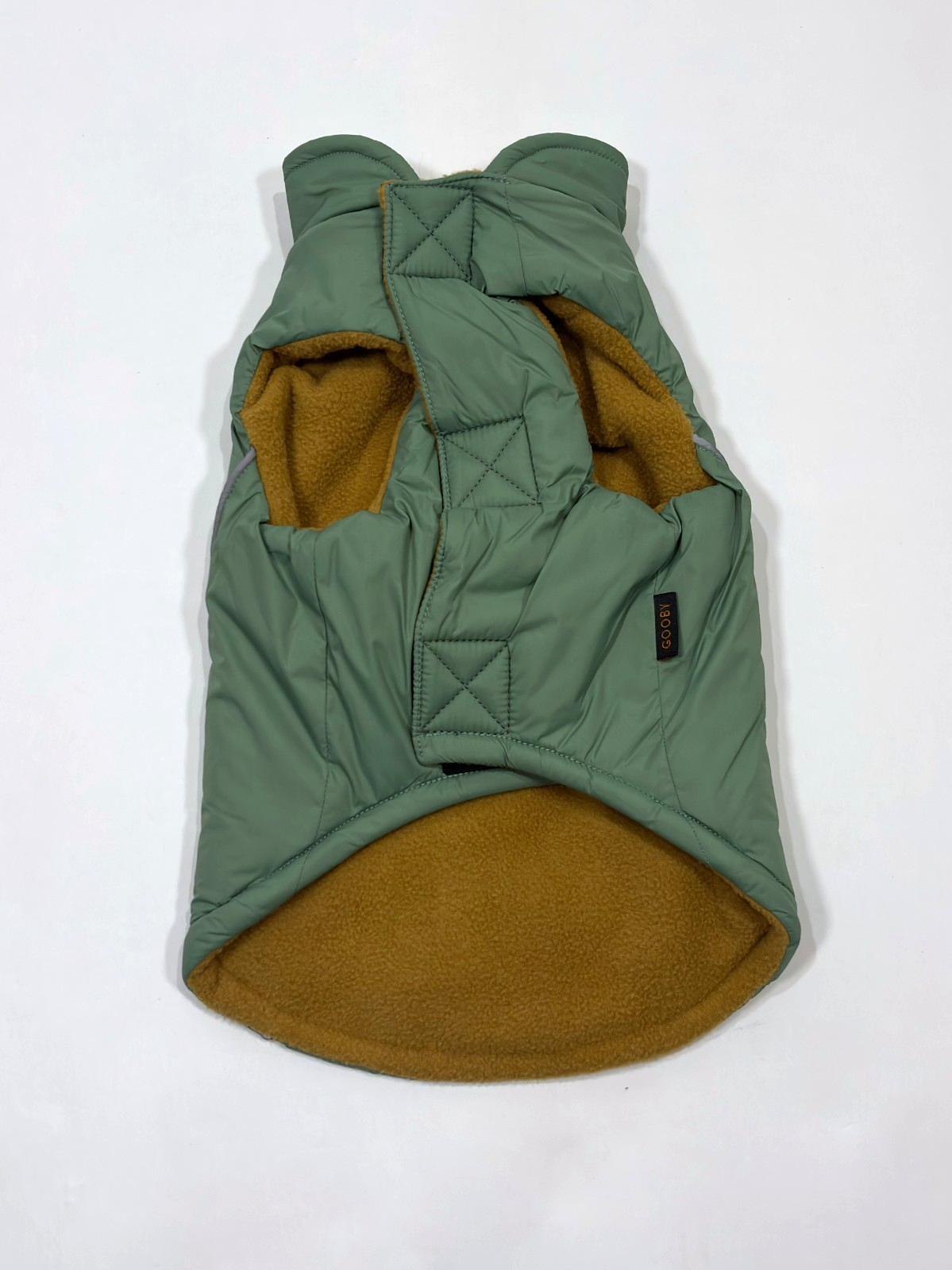 Gooby Sports Dog Vest Sage Green Fleece Lined  - Medium