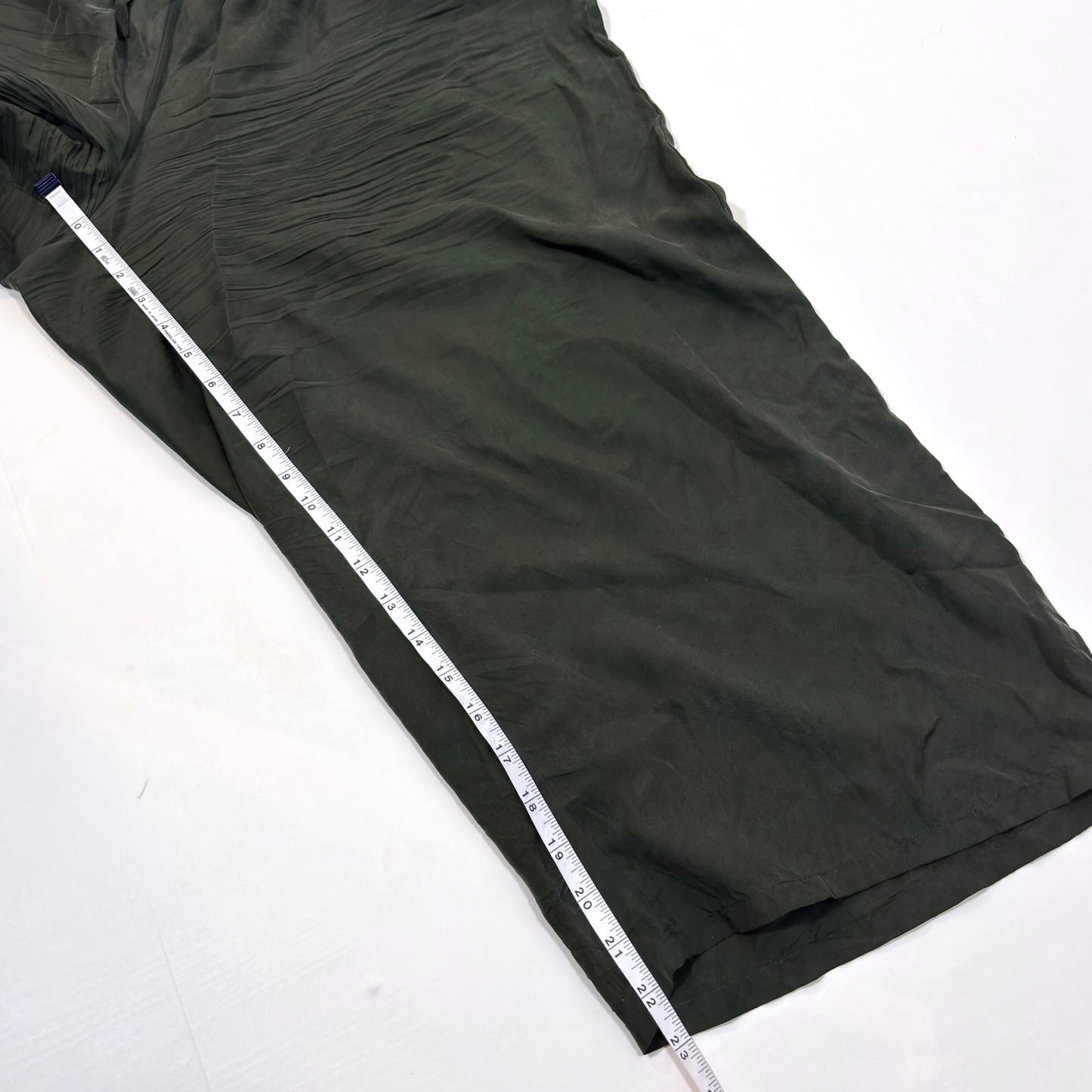 Eileen Fisher System Silk Wide-Leg Crop Pants Dark Forest Green - XL
