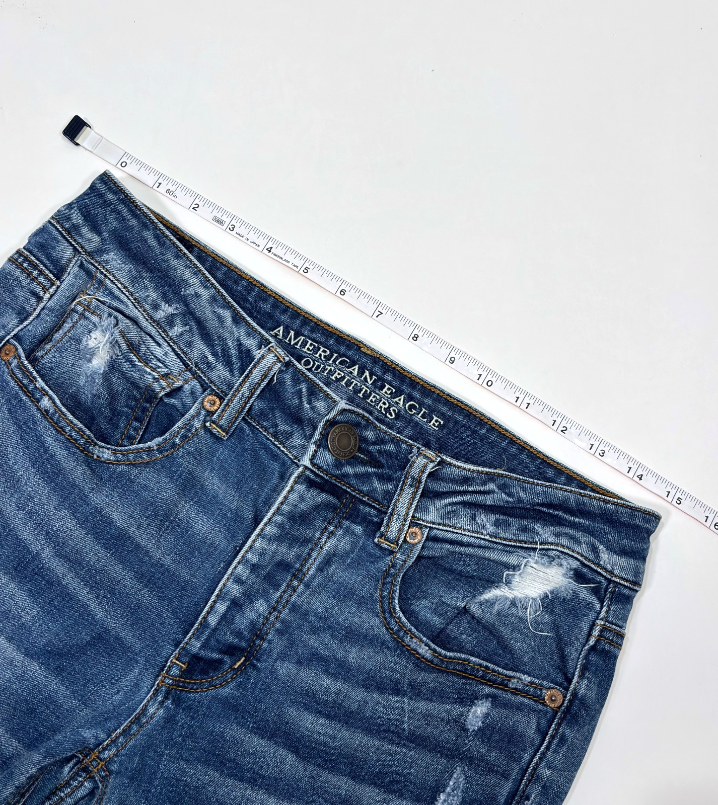 American Eagle Tomgirl Straight Leg Distressed Raw Hem Jeans - 2