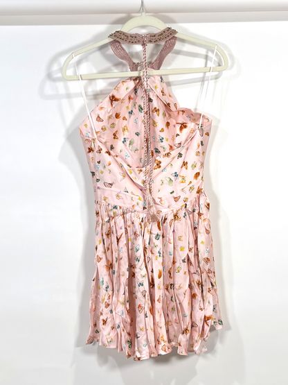 My Beachy Side x Emily in Paris Butterfly Halter Mini Dress Pink - M