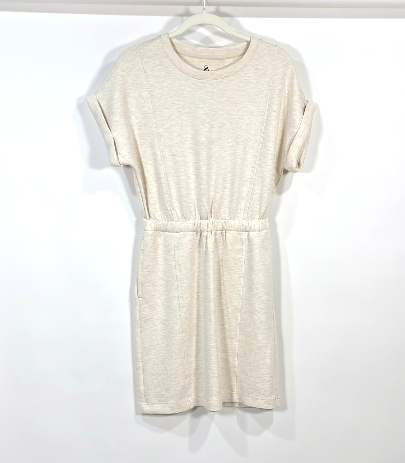 Lou & Grey Heathered Scubasoft Mini Pocket Dress Cream - XS