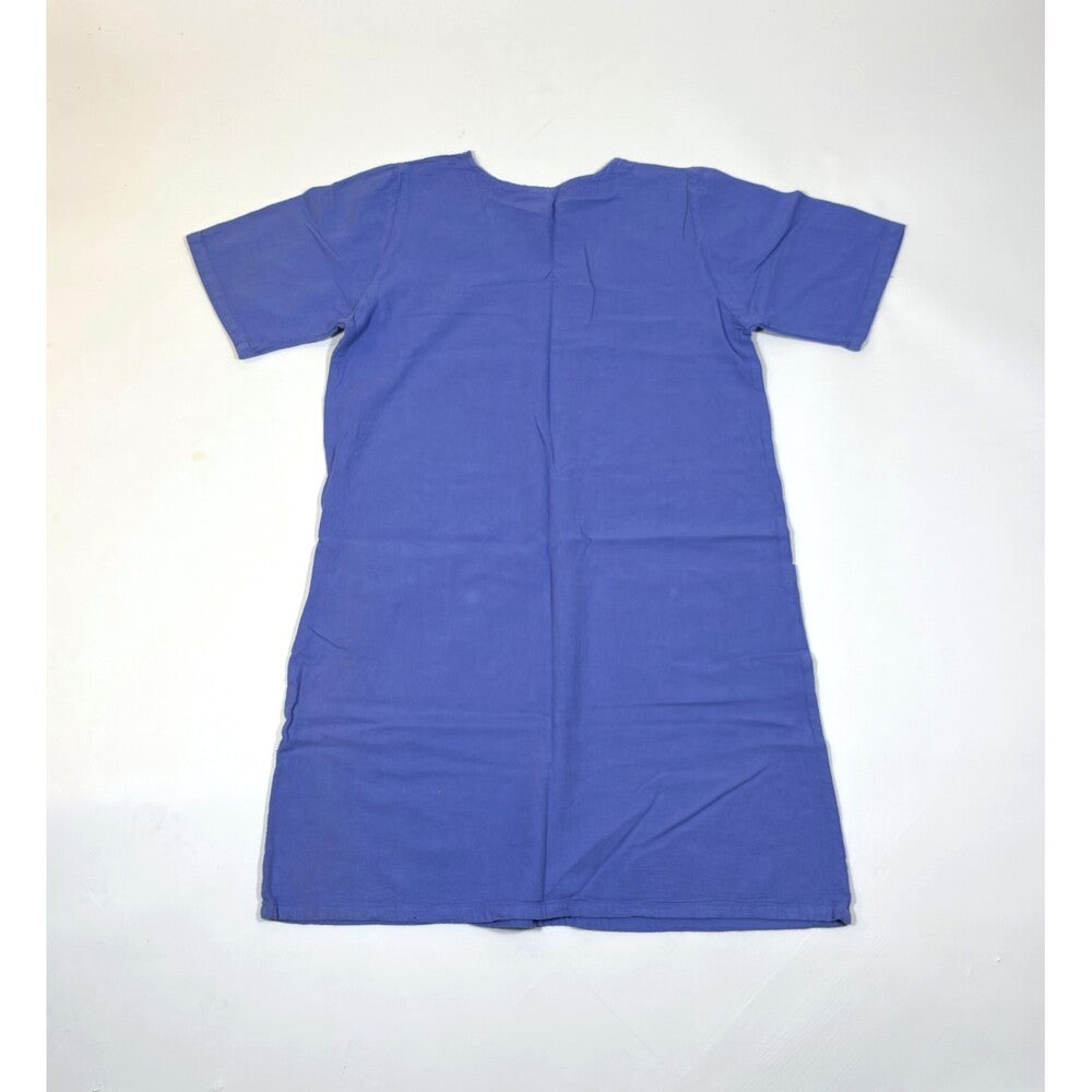 California Drawstrings Cotton Shirt Dress Blue Bayou - M