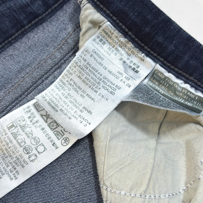 Levi's 505 Straight Leg Mid Rise Jeans Dark Wash Denim - 12