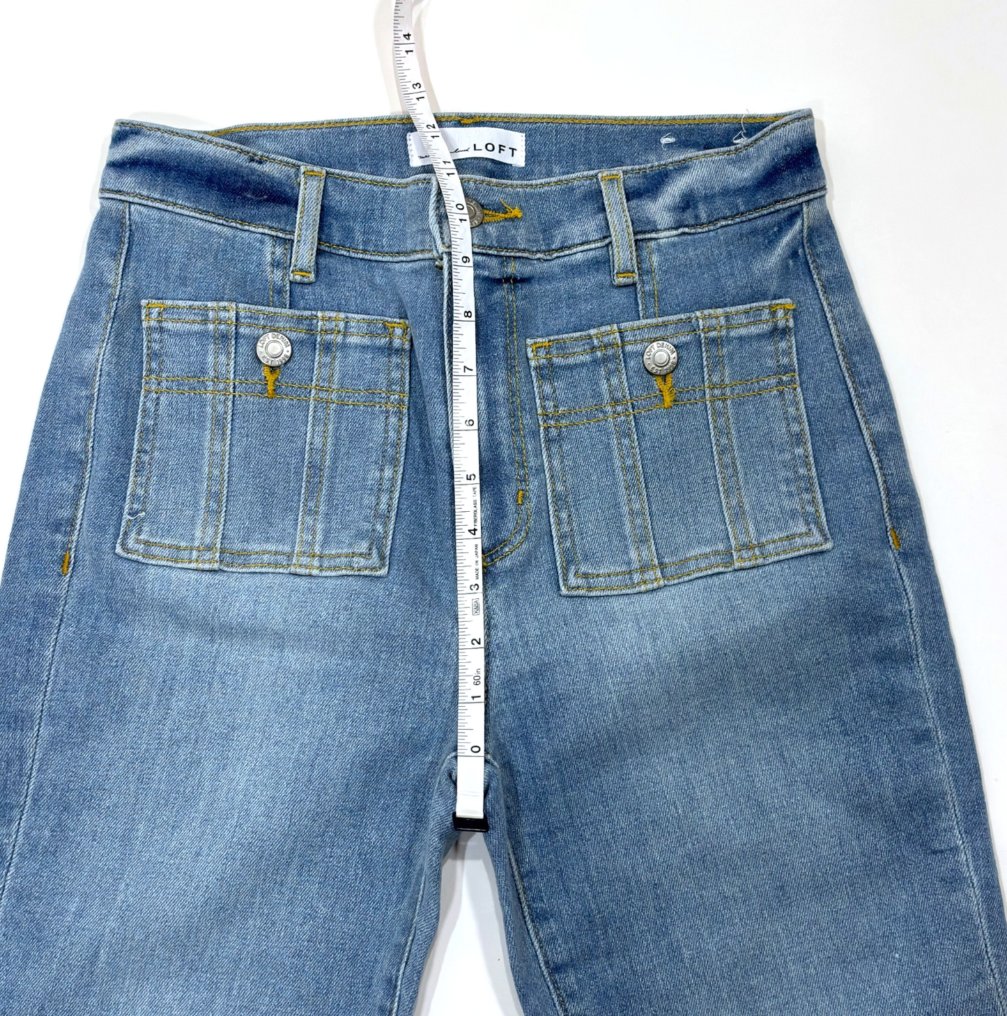 Loft Patch Pocket Kick Crop Jeans High Rise Light Wash - 0/25