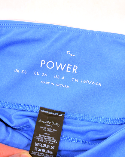 Sweaty Betty Power 7/8 Workout Leggings Royal Blue - Size 4 / XS