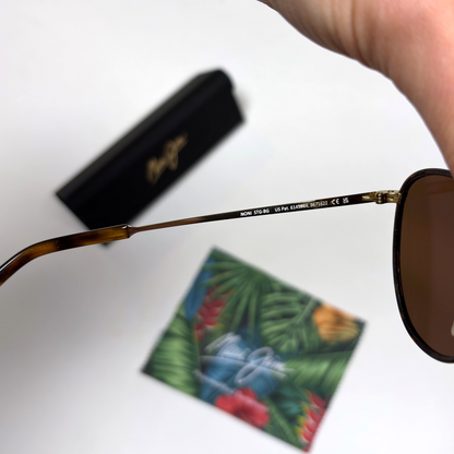 Maui Jim Noni Polarized Aviator Sunglasses Tortoise with Gold