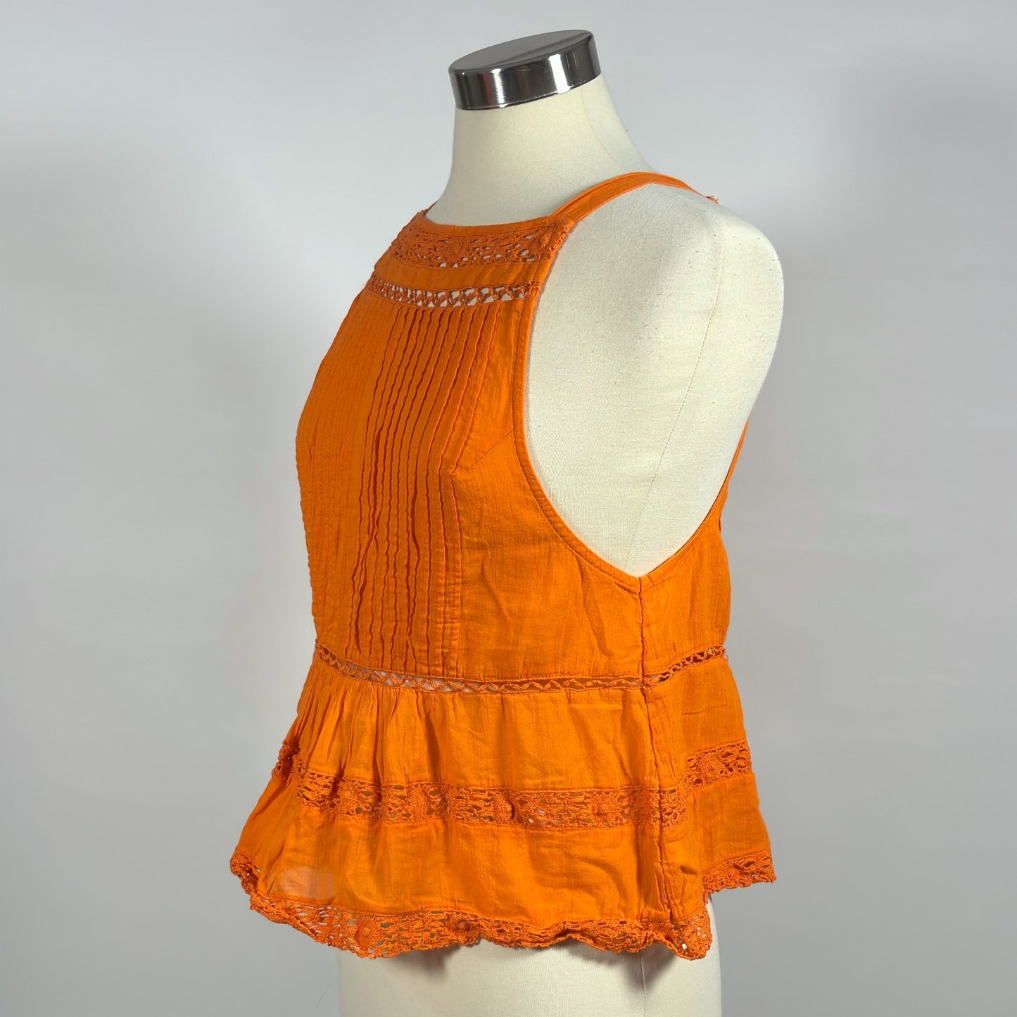 Free People Constant Crush Crochet Tank Top Orange - S