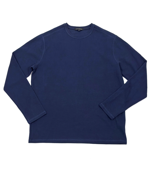Banana Republic Waffle Knit Navy Long Sleeve Shirt - L