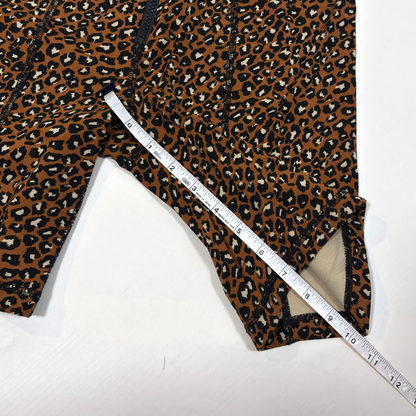 Free People Lucky Strike Leopard Animal Bike Shorts Brown - S