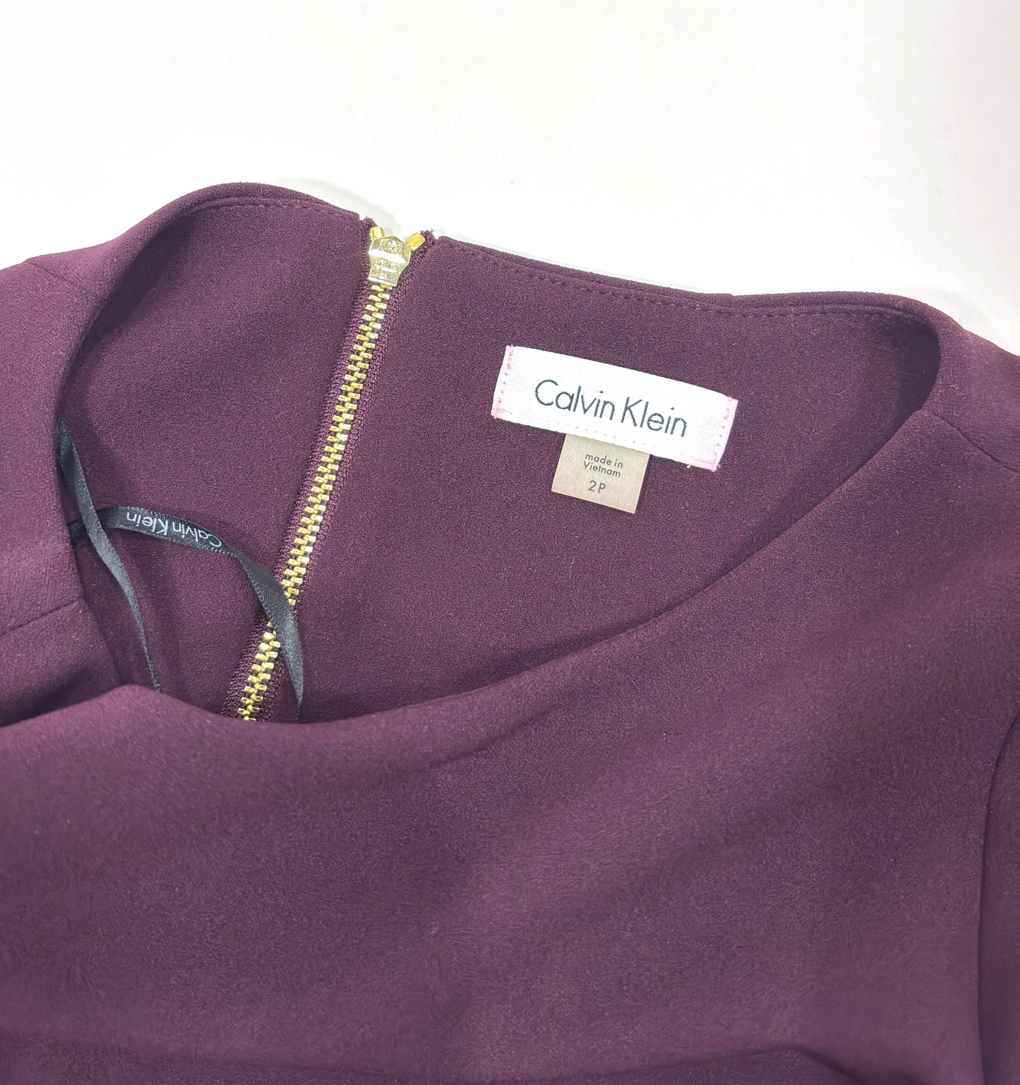 Calvin Klein Bell Sleeve Sheath Pencil Dress 3/4 Sleeve Plum Purple - 2P