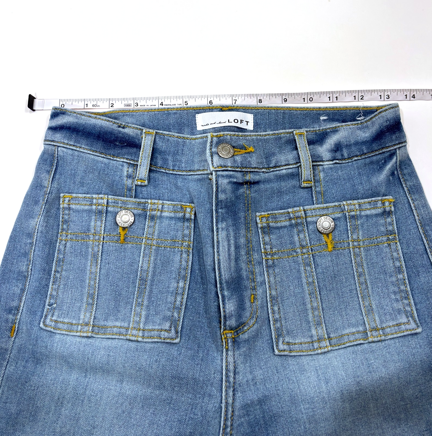 Loft Patch Pocket Kick Crop Jeans High Rise Light Wash - 0/25