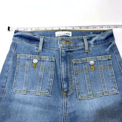 Loft Patch Pocket Kick Crop Jeans High Rise Light Wash - 0/25