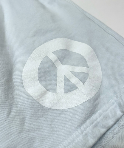 Madhappy Universal Peace Graphic Sweat Shorts Icy Baby Blue - M