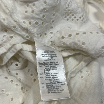 Madewell Rosalie Peplum Tie Strap Tank Top Blouse White Eyelet - 1X