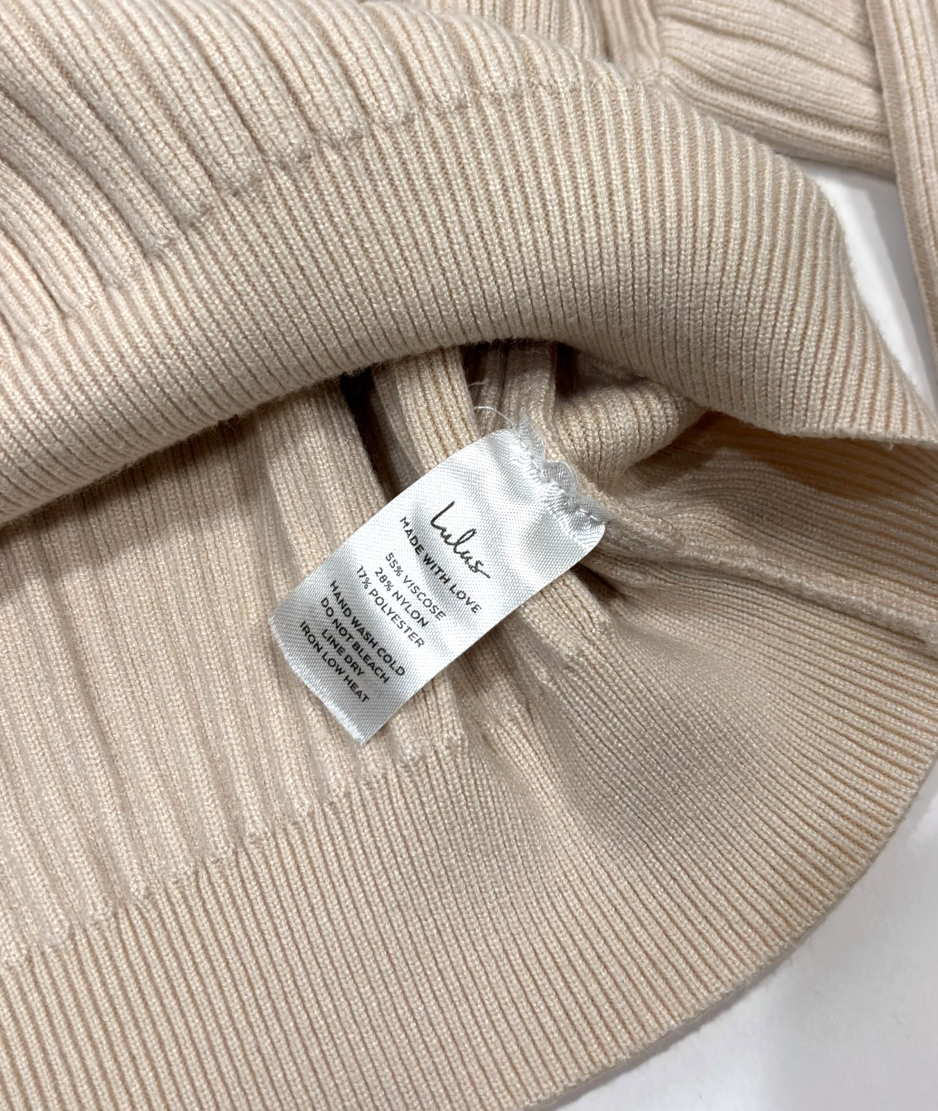 Lulu's Cream Ribbed Knit Cropped Sweater "Snuggly Style" - S