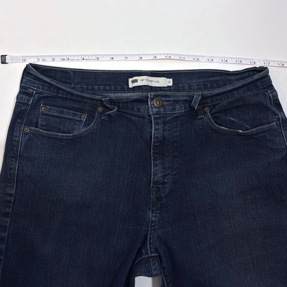 Levi's 505 Straight Leg Mid Rise Jeans Dark Wash Denim - 12