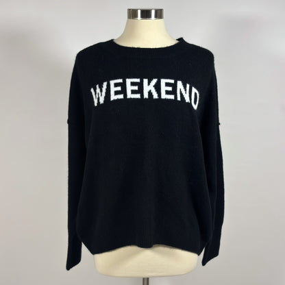 Vince Camuto The Perfect Weekend Oversized Sweater Black White - M