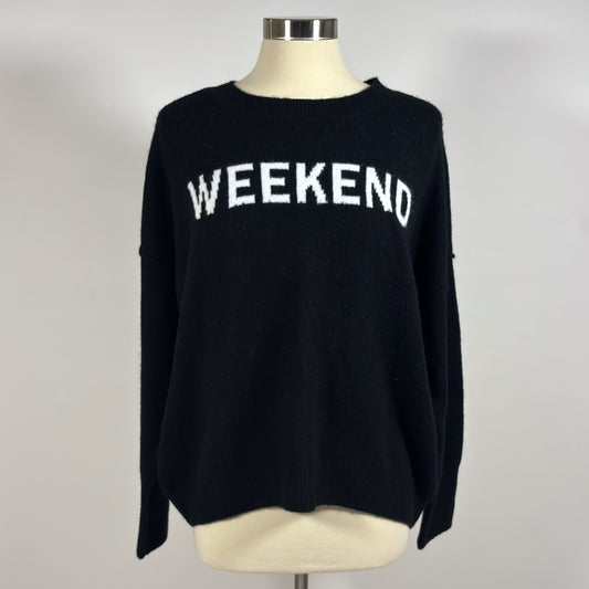 Vince Camuto The Perfect Weekend Oversized Sweater Black White - M