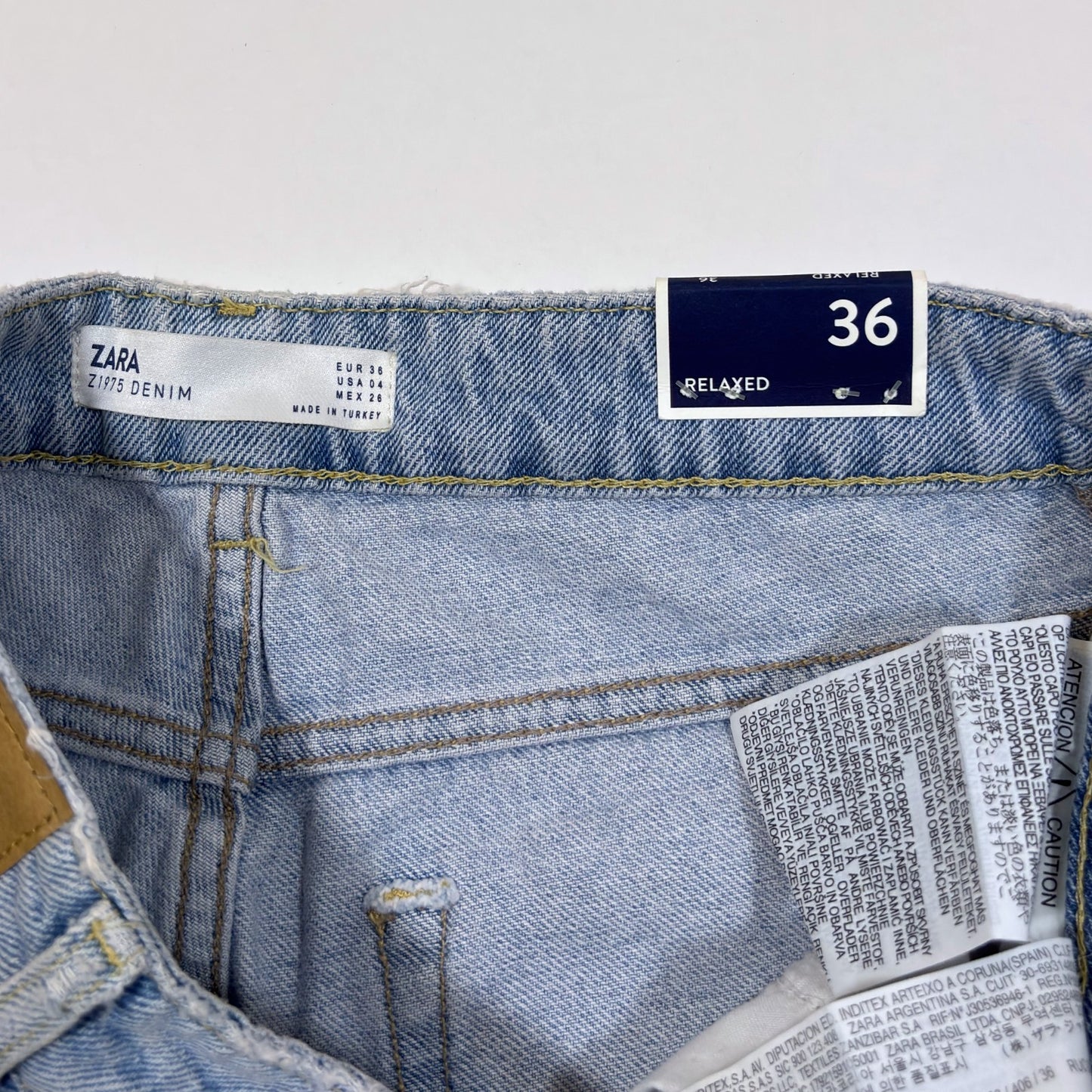 Zara Light Blue Side Stripe Relaxed Fit Jeans Denim - 4