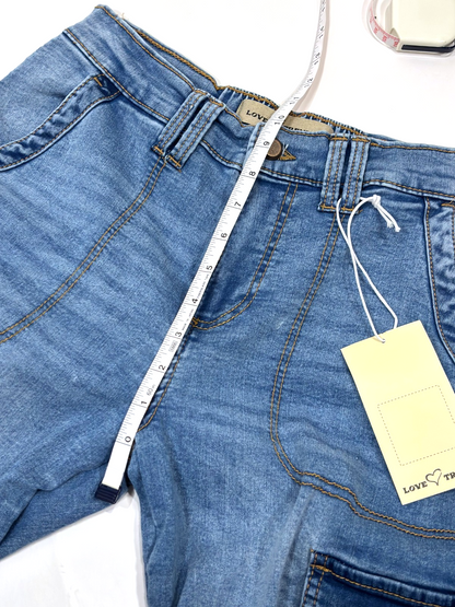 Love Trends Cargo Side Strap Utility Pocket Jeans - 9