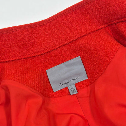 Classiques Entier Red Structured Boxy Blazer Jacket Textured Open Front - L/XL