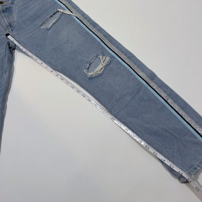 Zara Light Blue Side Stripe Relaxed Fit Jeans Denim - 4