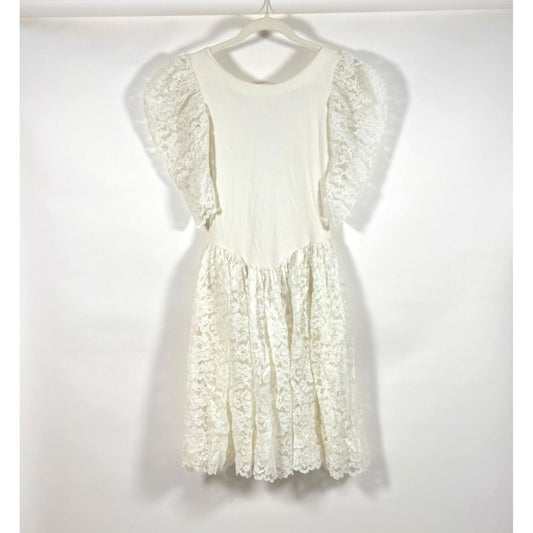 Betsy Johnson Lace Dress White Vintage Punk Label - Small