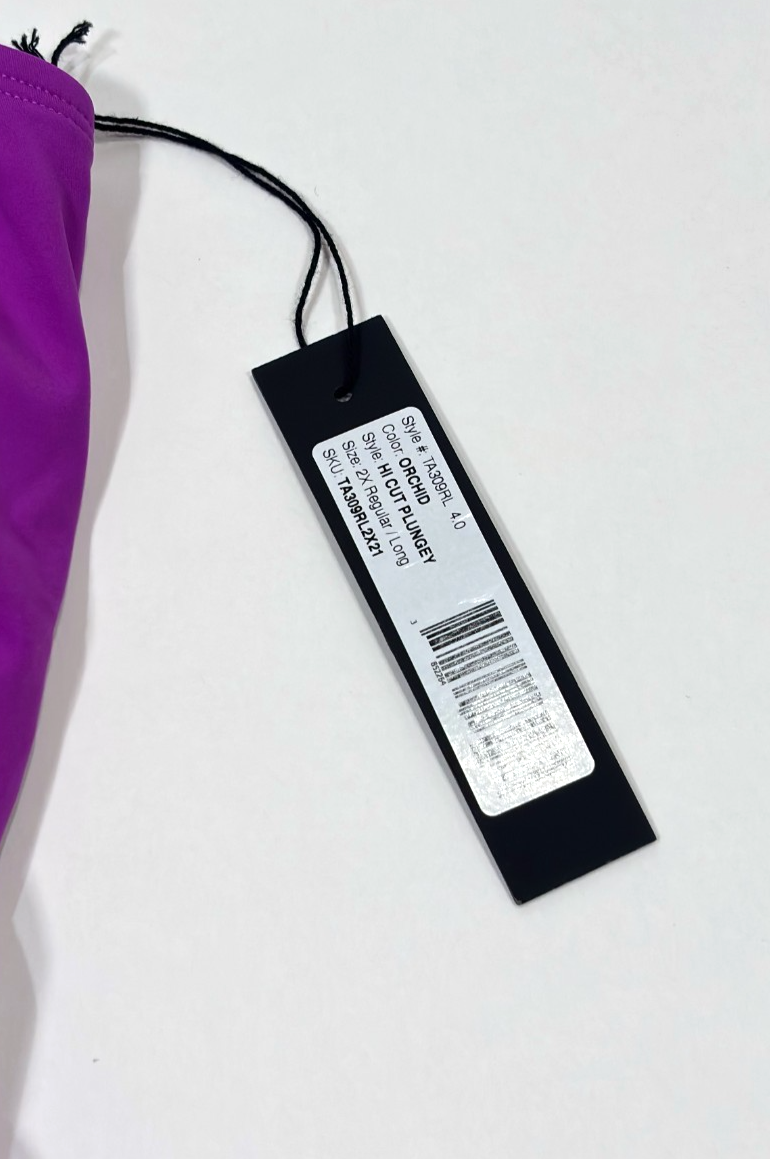 TA3 High Cut Plungey Shapewear Swimsuit Orchid Purple - 2X