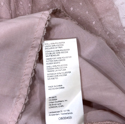 Anthropologie Evelyn Chéri Ruffled Tulle Midi Skirt Swiss Dot Rose Pink - S
