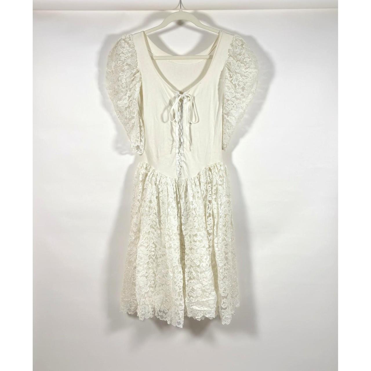 Betsy Johnson Lace Dress White Vintage Punk Label - Small
