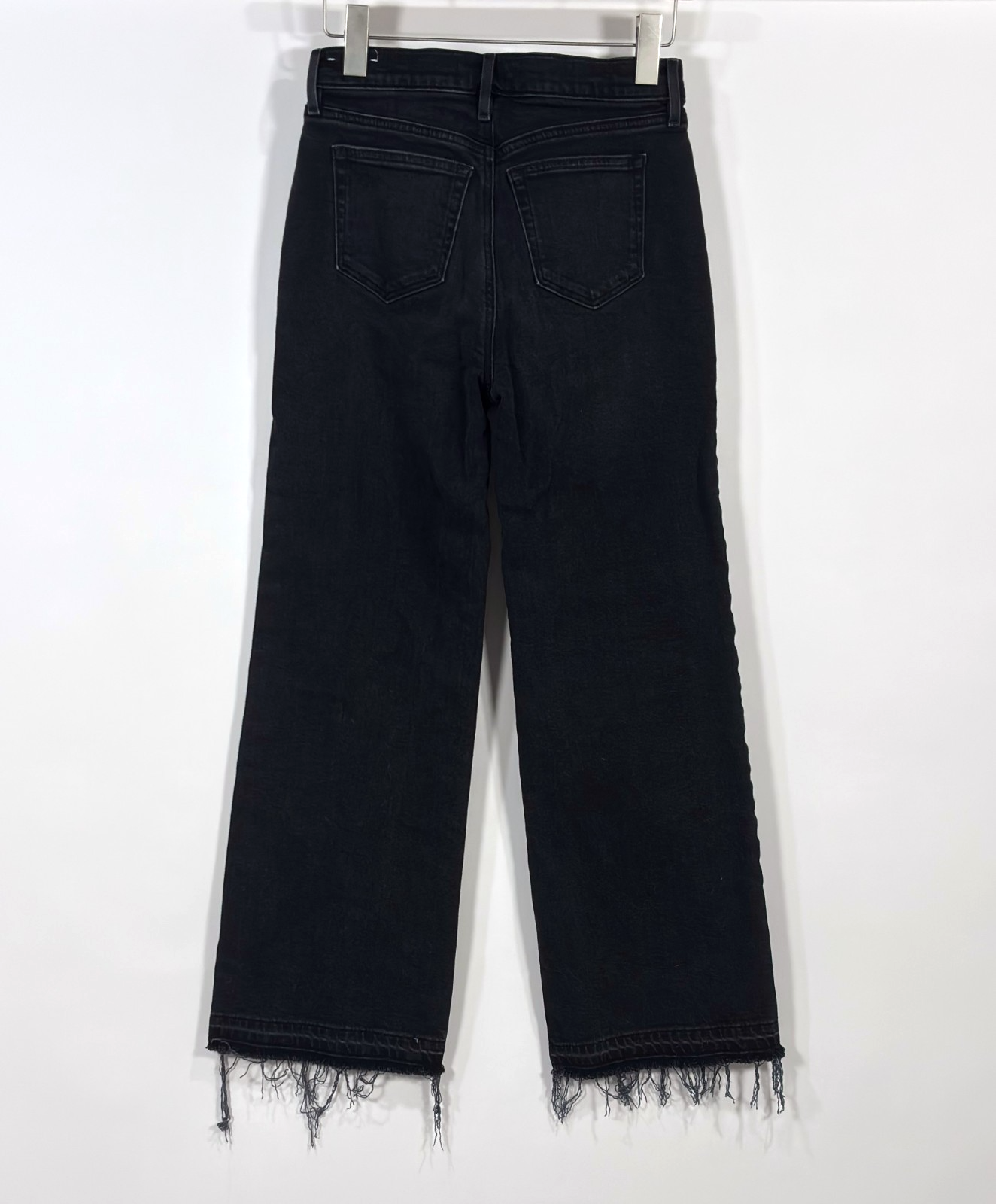 Loft The Wide Leg Black Raw Hem Denim Jeans - 0/25