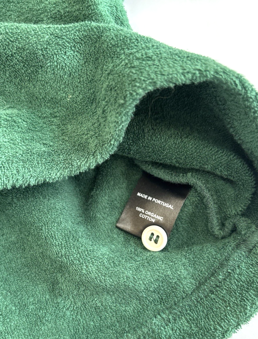 Rowing Blazers NY Terry Cropped Polo Shirt Green Organic Cotton - M