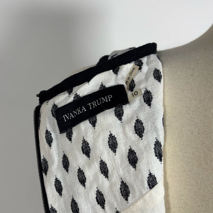 Ivanka Trump A Line Dress Black White - 10