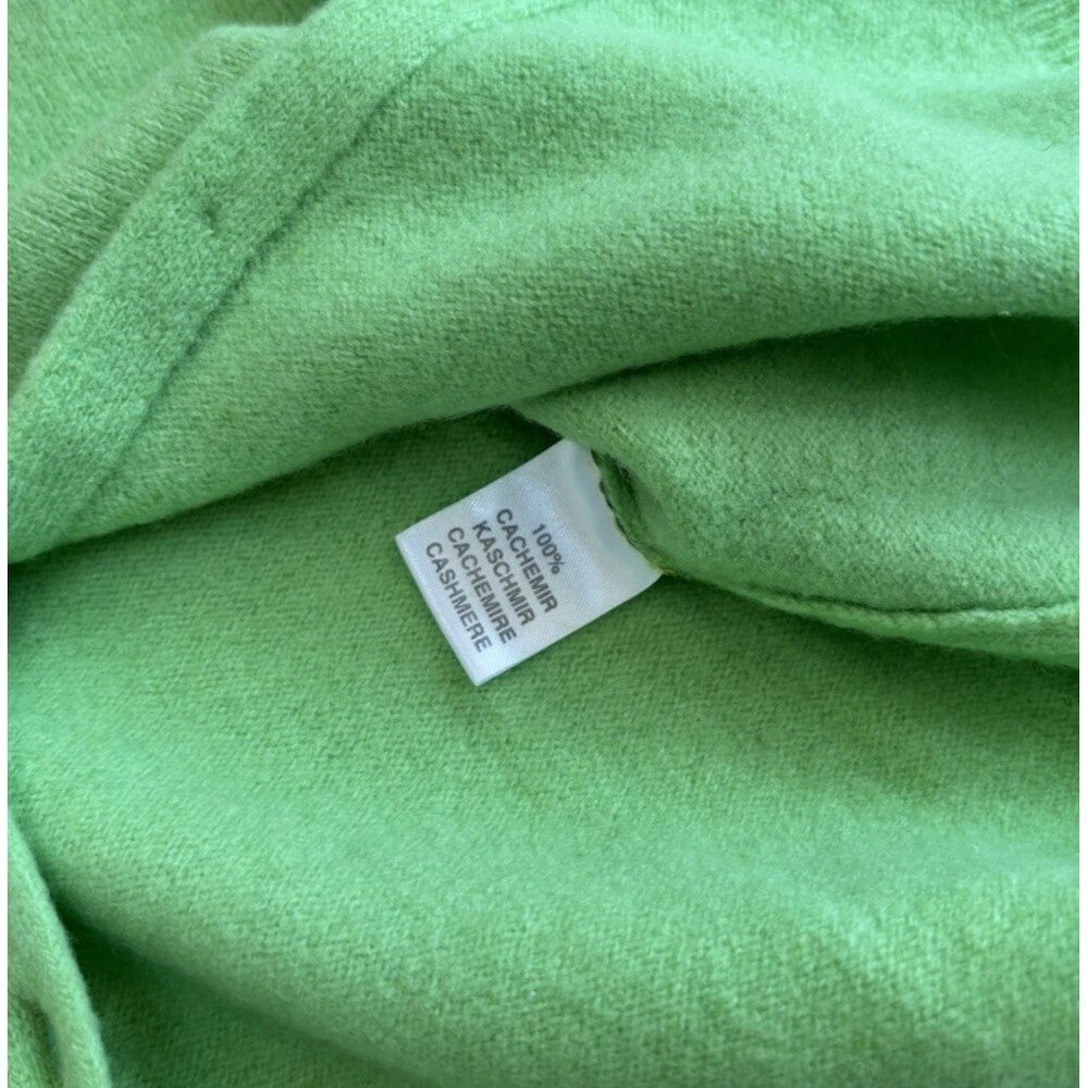 Valentino Rama by Deborah Cashmere Cardigan Sweater Italy Lime Green - XS/S