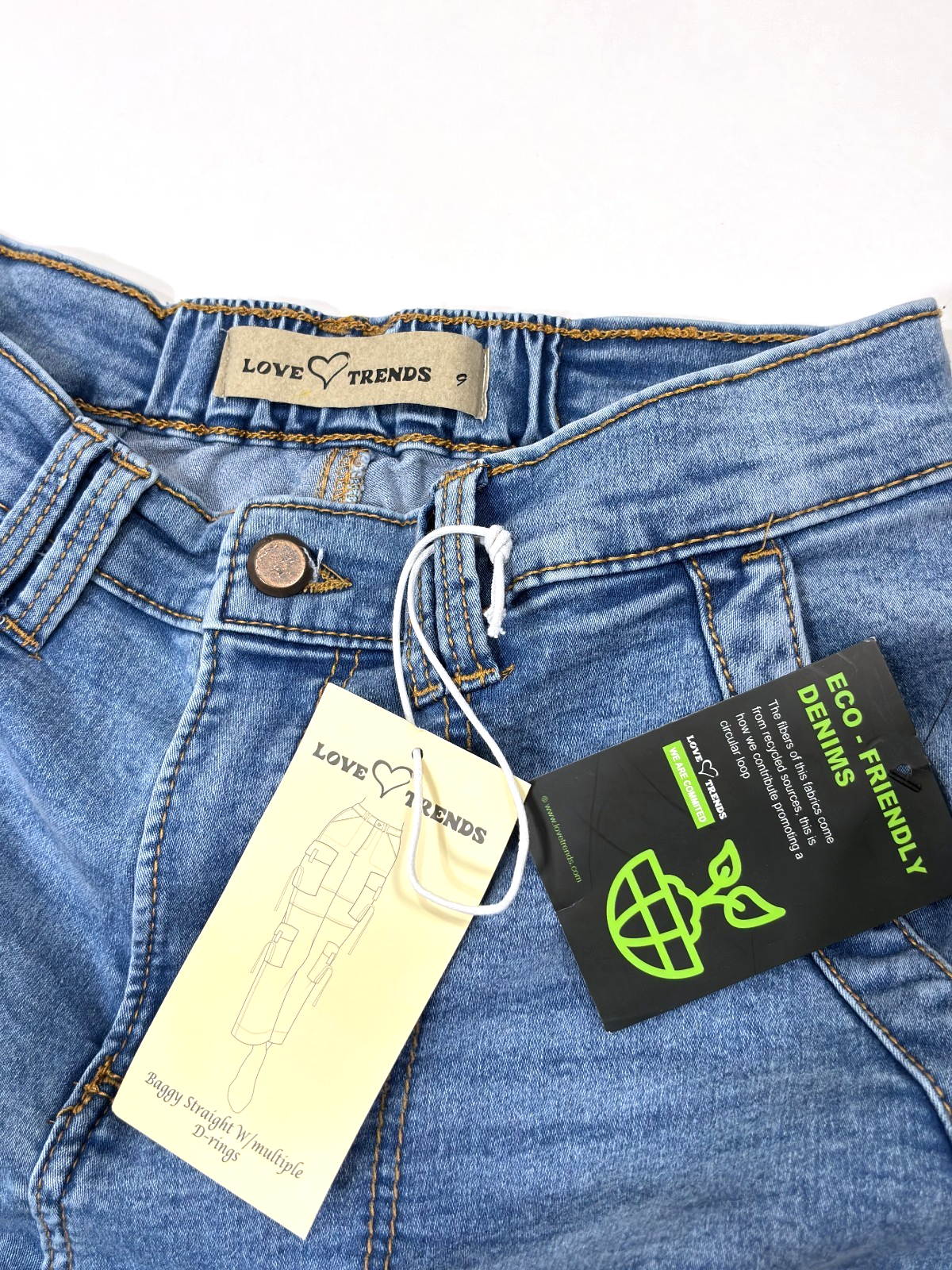 Love Trends Cargo Side Strap Utility Pocket Jeans - 9