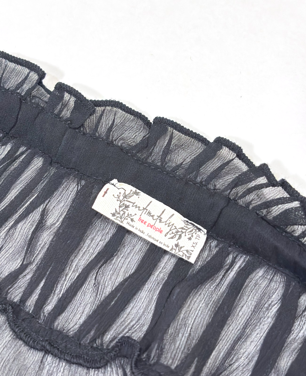 Intimately Free People Moon Phase Midi Sheer Slip Ruffle Tiered Dress Black - XS