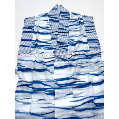 My Beachy Side Janis Belted Tunic Blue White Stripe Mini Kaftan Cover Up