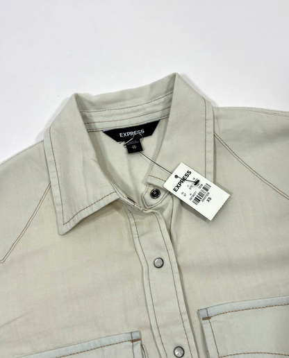 Express Button Down Wester Shirt Long Sleeve Cotton NWT - Size XS