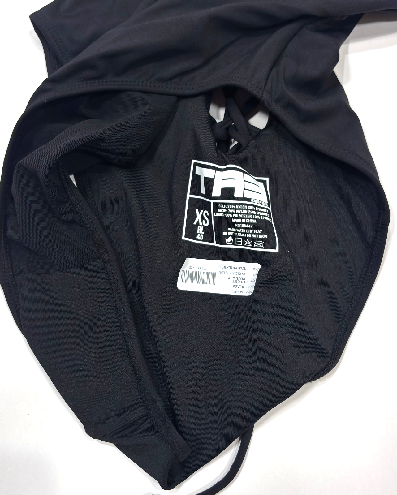 TA3 High Cut Plungey Shapewear Swimsuit Black - XS