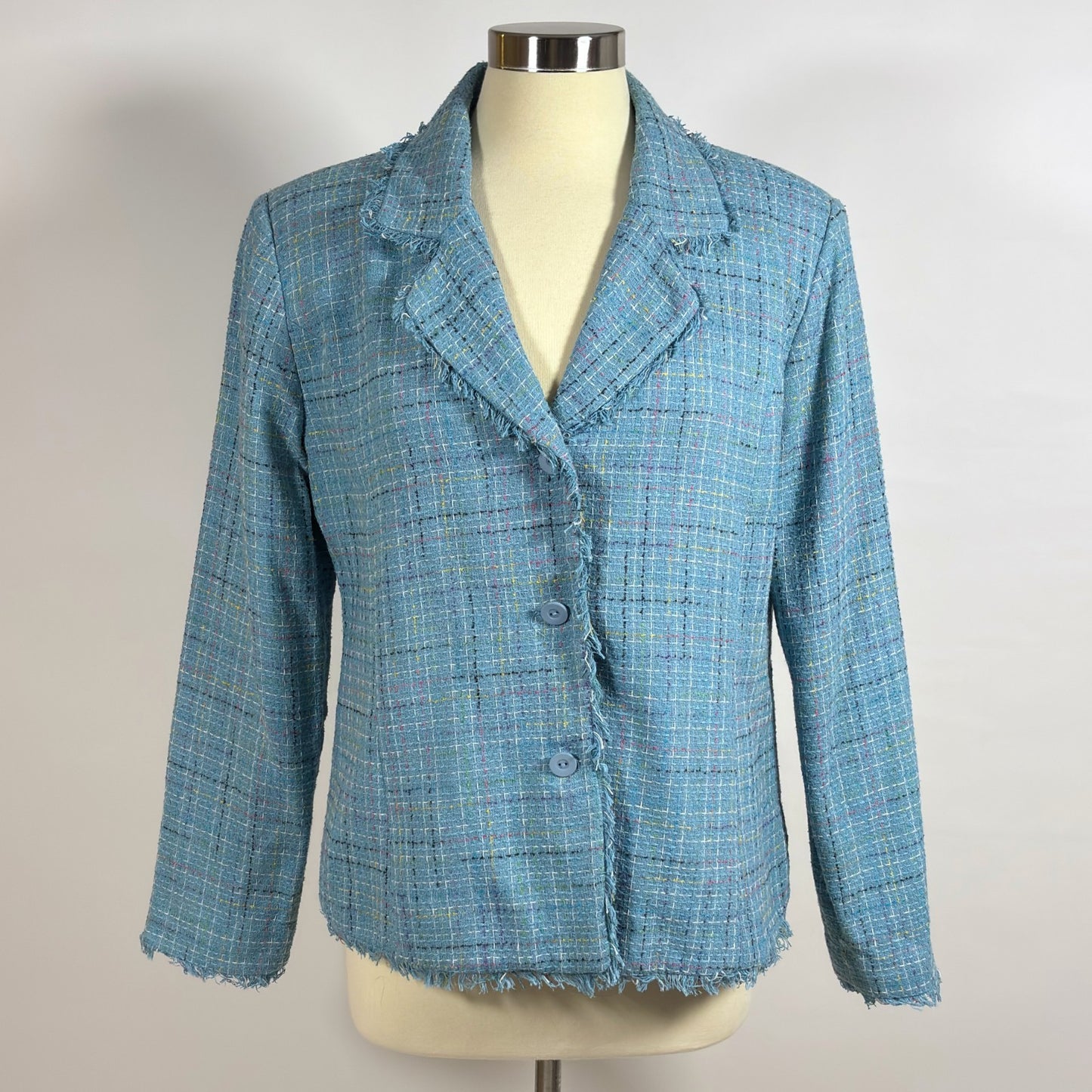 Carole Little Tweed Blazer Pastel Blue - L