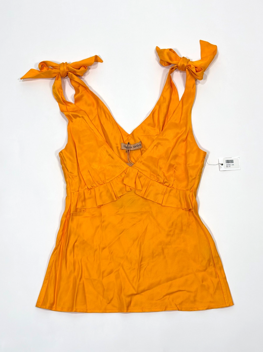 Maggie Marilyn The Diana Cami Tank Ruffle Tie Shoulder Orange - 6
