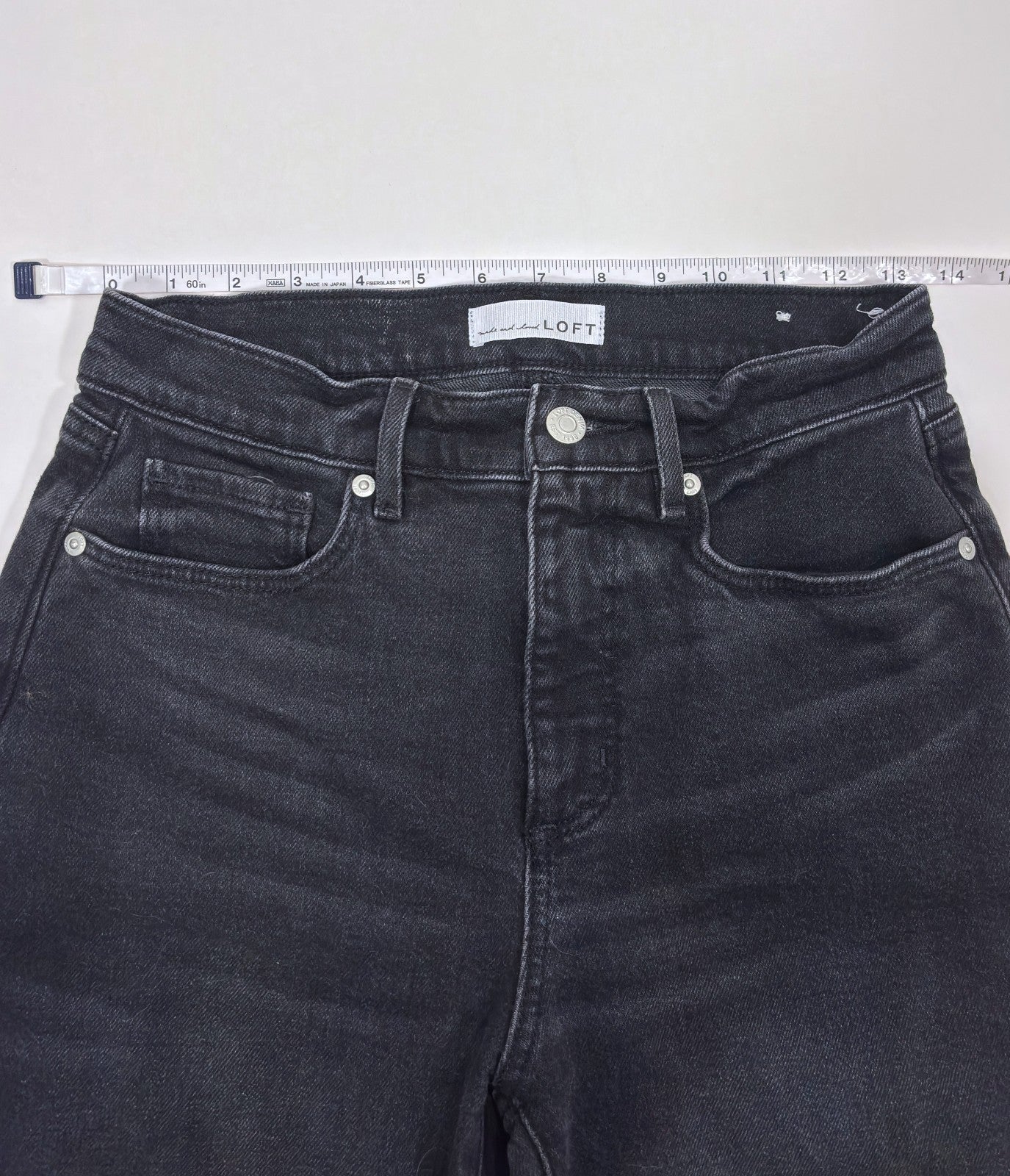 Loft The Wide Leg Black Raw Hem Denim Jeans - 0/25