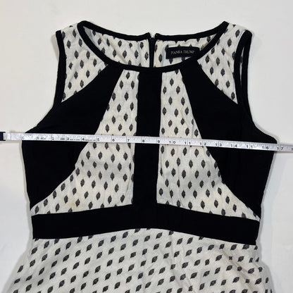 Ivanka Trump A Line Dress Black White - 10