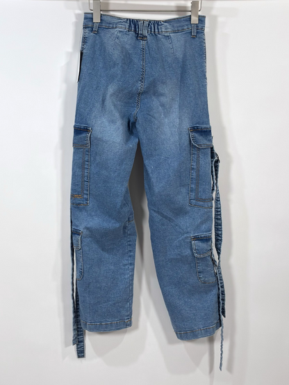 Love Trends Cargo Side Strap Utility Pocket Jeans - 9