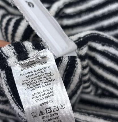 Loft Black White Striped Sweater Lightweight Knit - XS