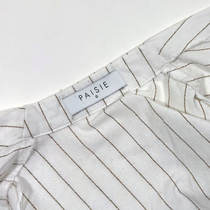 Paisie Striped Crossover Wrap Blouse - 6