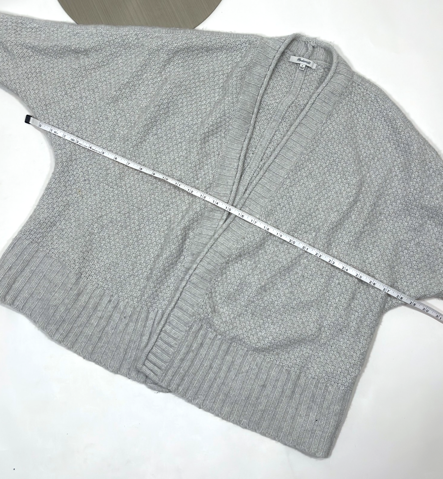 Madewell Whitley Open Cardigan Sweater Wool Alpaca Blend Grey - S