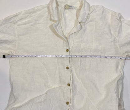 Madewell Lightestspun Gauze Cover-Up Maxi Shirtdress Cream - Large