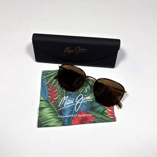 Maui Jim Noni Polarized Aviator Sunglasses Tortoise with Gold