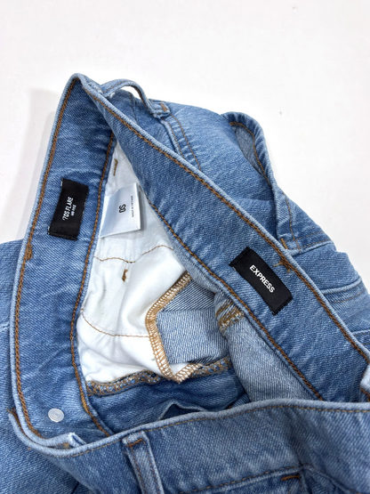 Express 70s Flare Mid Rise Jeans Light Wash - 0